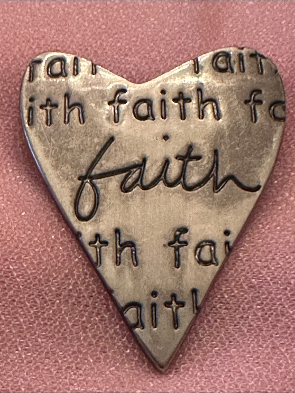 Silver Heart 'Faith' Brooch - Inspirational Accent